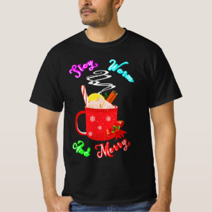 T-shirt Restez Chaleureux Et Joyeux Flacons De Neige À La