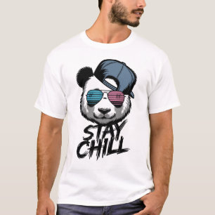 T-shirt Restez Chill Cool Panda avec Shades