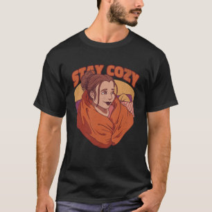 T-shirt Restez Cosy Blanche Sleepy Nap Coussin Lit Femme G