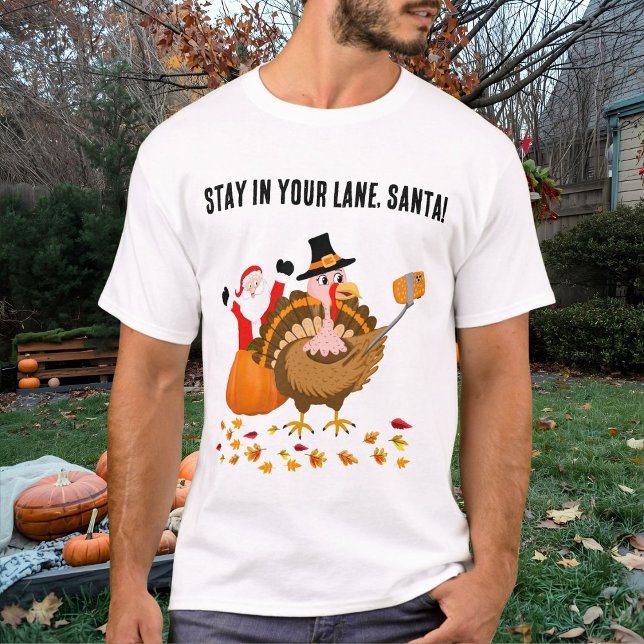 T-shirt Restez dans votre voie, Père Noël Photobombing Tur (Créateur téléchargé)