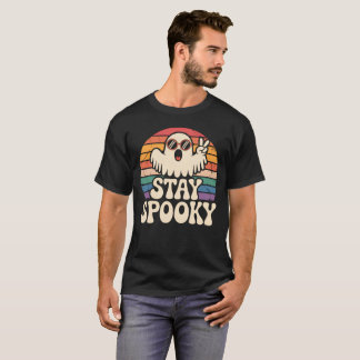 T-shirt Restez Éffrayant Retro Super Ghost Halloween