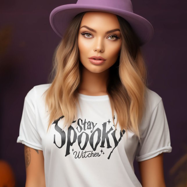 T-shirt Restez Éffrayant sorcière Halloween drôle (Stay Spooky Witches Witch Halloween Funny T-Shirt)