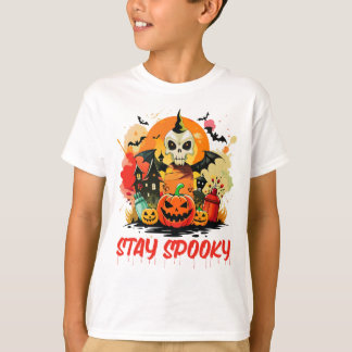 T-shirt Restez Éffrayants Enfants d'Halloween