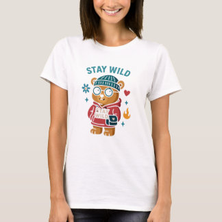 T-shirt Restez en peluche