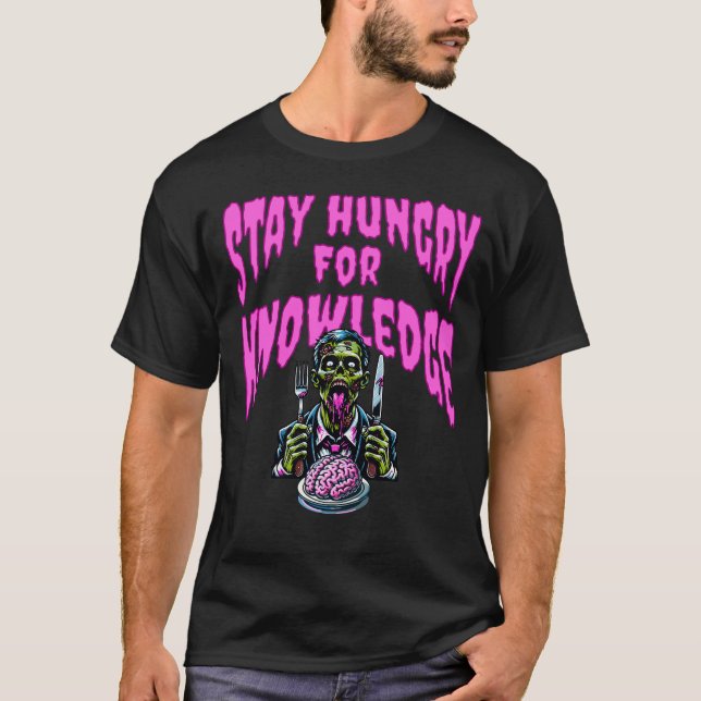 T-shirt Restez en quête de connaissances - Citation de Zom (Devant)