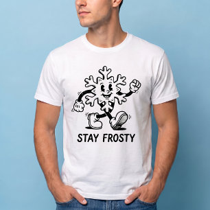 T-shirt Restez Frosty Tuyau en Caoutchouc Flocon de Neige