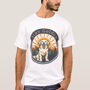 T-shirt Restez Golden Retriever