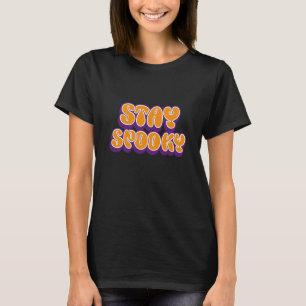 T-shirt Restez Halloween Design Effrayant
