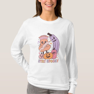 T-shirt Restez Infirmière Éffrayante Halloween Long Manche