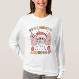 T-shirt Restez Joyeux Et Lumineux Père Noël Décor