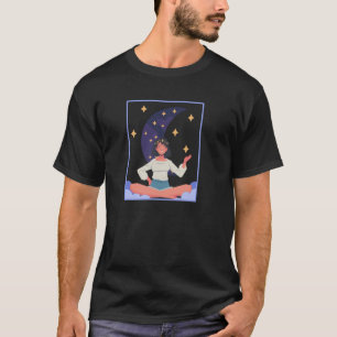T-shirt Restez Sauvage Enfant de la Lune Hippie Assis sur