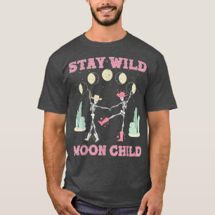 T-shirt Restez Sauvage Enfant de la Lune Sorcière Squelett