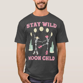 T-shirt Restez Sauvage Enfant de la Lune Sorcière Squelett