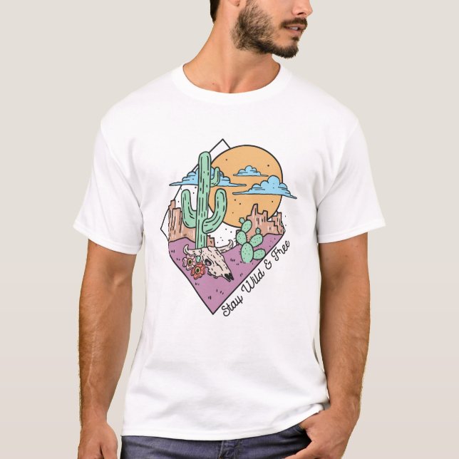 T-shirt Restez Sauvage Et Gratuit (Devant)