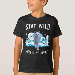 T-shirt Restez Sauvage Loup Arctique