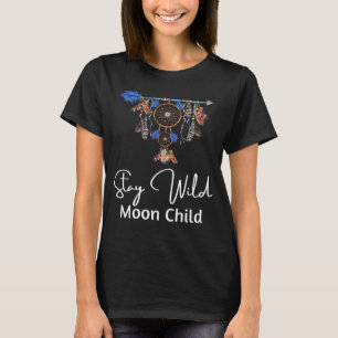 T-shirt Restez sauvage Lune Enfant Dream Catcher Boho Trib