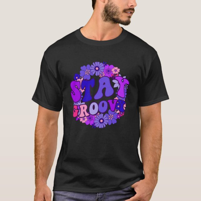 T-shirt Restez Super les années 70 Hippie Style Amour Paix (Devant)
