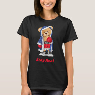 T-shirt Restez Véritable Cool Boxing Ours Illustration Gra