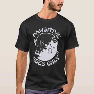 T-shirt Restez VIBES POSITIVES SEULEMENT Chat Yin Yang Nam