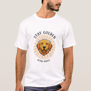 T-shirt Restez Vintage Jaune Sunburst Amoureux des Chiens 