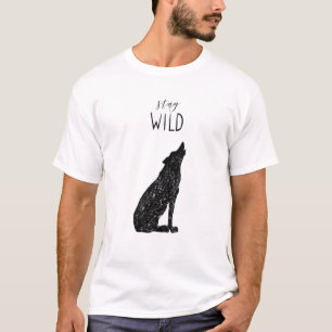 T-shirt Restez Wild Wolf Wolves Camping Tribal Outdoors Ca