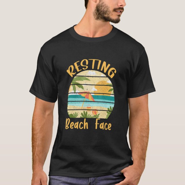 T-shirt Resting Beach Faces Island Beach (Devant)
