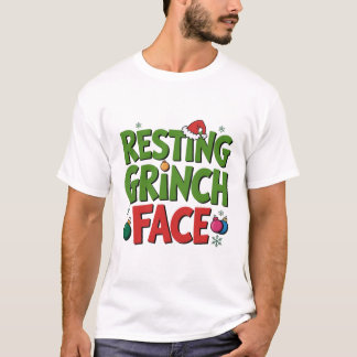 T-shirt Resting Grinch Face Sarcastic Holiday Tee