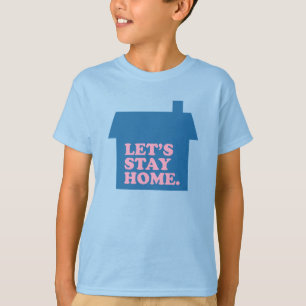 T-shirt Restons à la maison Bleu