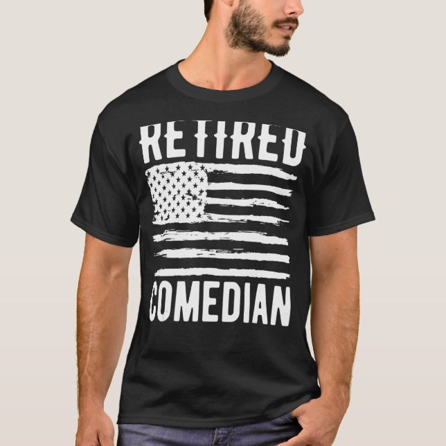 T-shirt Retired Comedian Profession American Flag (Devant)