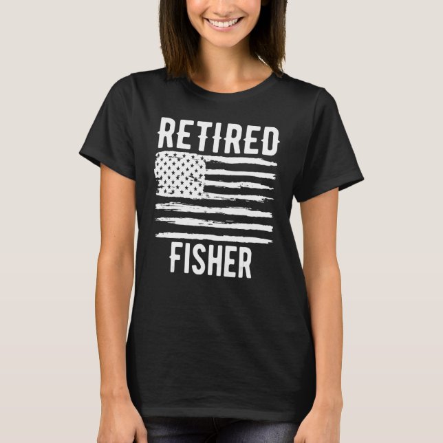 T-shirt Retired Fisher Profession American Flag (Devant)