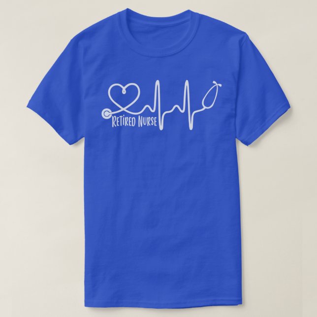 T-shirt Retired Nurse Heartbeat (Design devant)