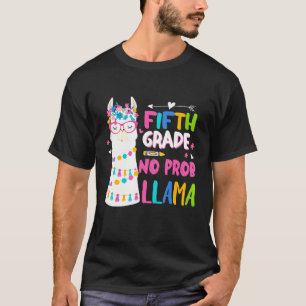 T-shirt Retour à 5e année No Prob Llama Enseignant
