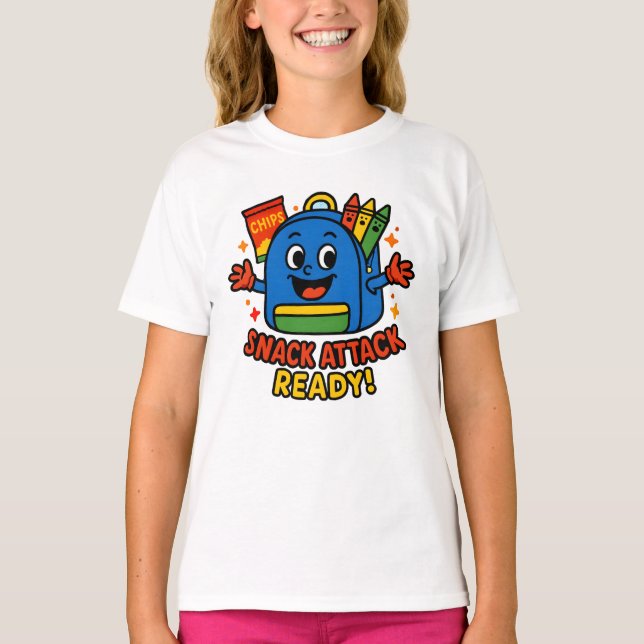 T-shirt Retour à la conception du sac à dos à l'école (Devant)