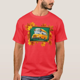 T-shirt Retour à l'autobus scolaire en noir