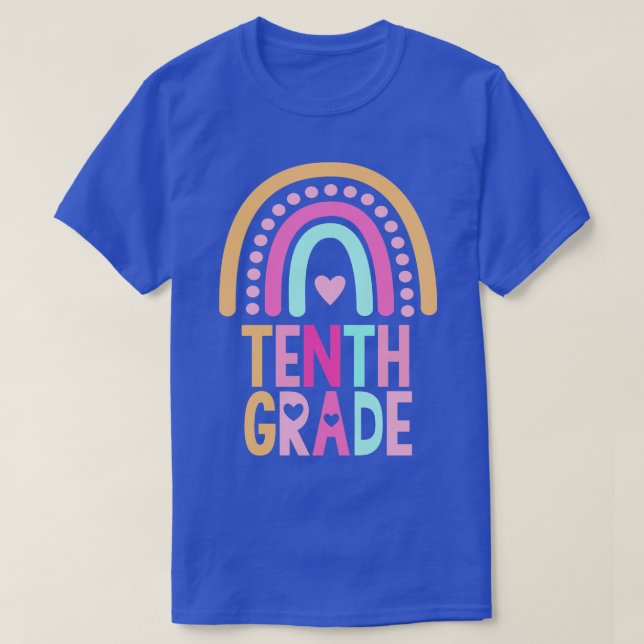 T-shirt Retour À L'École 10E Année Arc En Ciel Enfants Fem (Design devant)