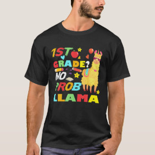 T-shirt Retour À L'École 1Ème Année Aucun Problème Llama T