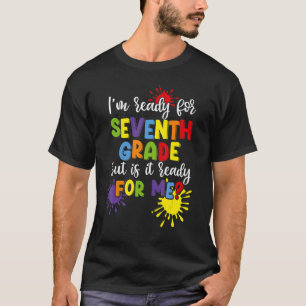 T-shirt Retour à l'école 2023 Colorful Je suis prêt pour 7
