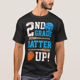 T-shirt Retour à l'école 2e année Frappe Fort Baseball Pre