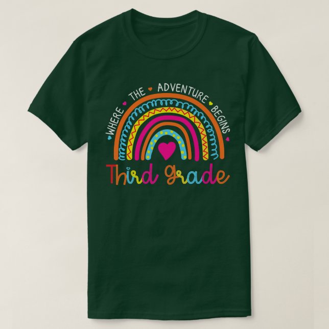 T-shirt Retour À L'École 3E Troisième Année Où L'Aventure (Design devant)