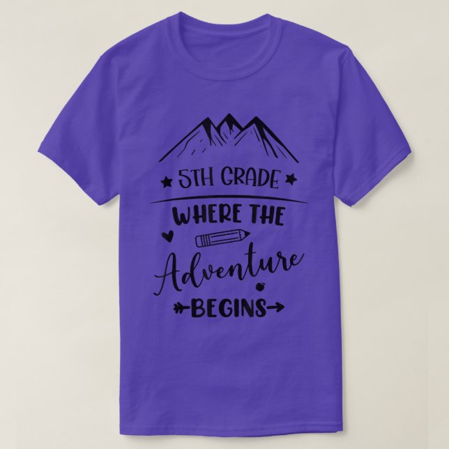 T-shirt Retour À L'École 5E Année Où L'Aventure Commence (Design devant)