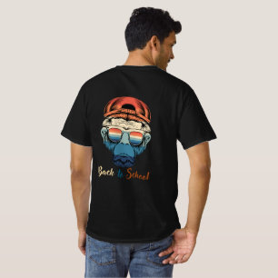 T-shirt Retour à l'école avec un thème chimpanzé d'été