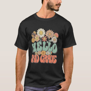 T-shirt Retour à l'école Bonjour 2e année Daisy Groovy Ens
