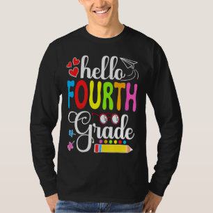 T-shirt Retour À L'École Bonjour Quatrième Année Premier J