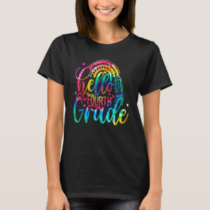 T-shirt Retour à l'école Bonjour Quatrième Classe Arc-en-c
