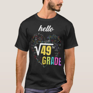 T-shirt Retour à l'école Carré de 7e année Racine de 49 ma
