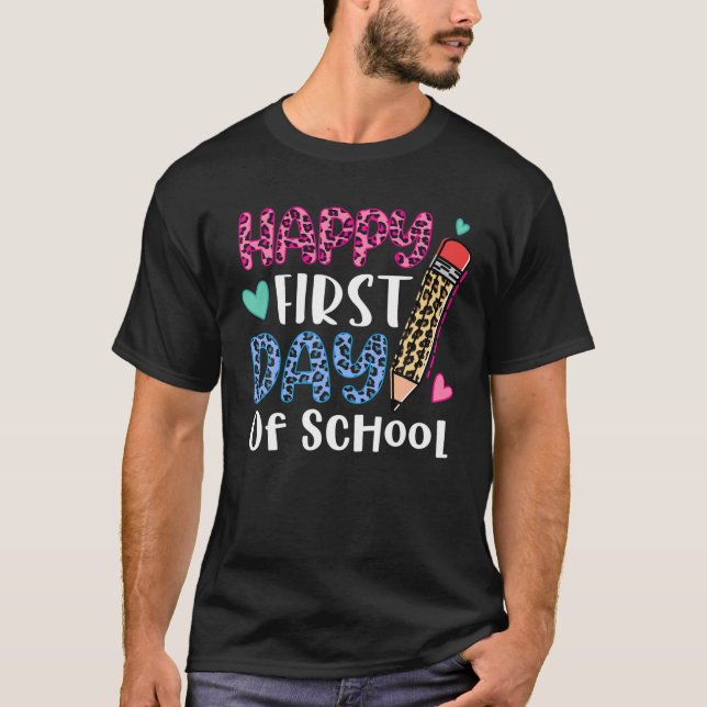 T-shirt Retour À L'École Enseignants Enfants Joyeux Premie (Devant)