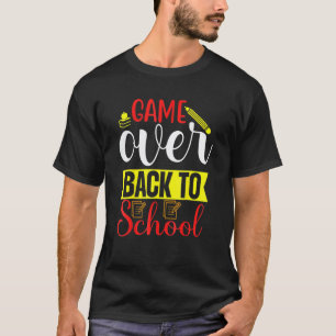 T-shirt Retour à l'école Fin du jeu Professeur Élève Cont