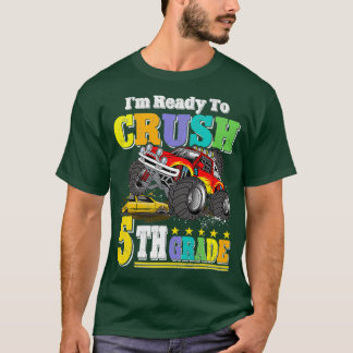 T-shirt Retour À L'École Je Suis Prêt À Écraser Le Monstre