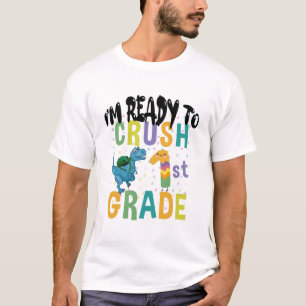 T-shirt Retour à l'école Je suis prêt à rocker 1ère année 