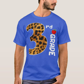T-shirt Retour À L'École Leopard De 3E Année Pour La Stitu